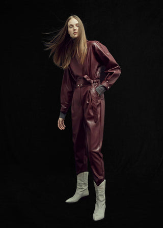 BLOSSOM LEATHER JUMPSUIT
