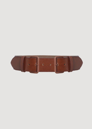 MBF DOUBLE BUCKLE BELT -  TAN